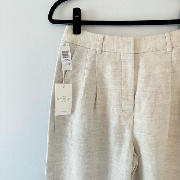 Aritzia NWT The Effortless Pant CruiseLinen Trouser Tailored Relaxed High-Rise - Picture 4 of 8